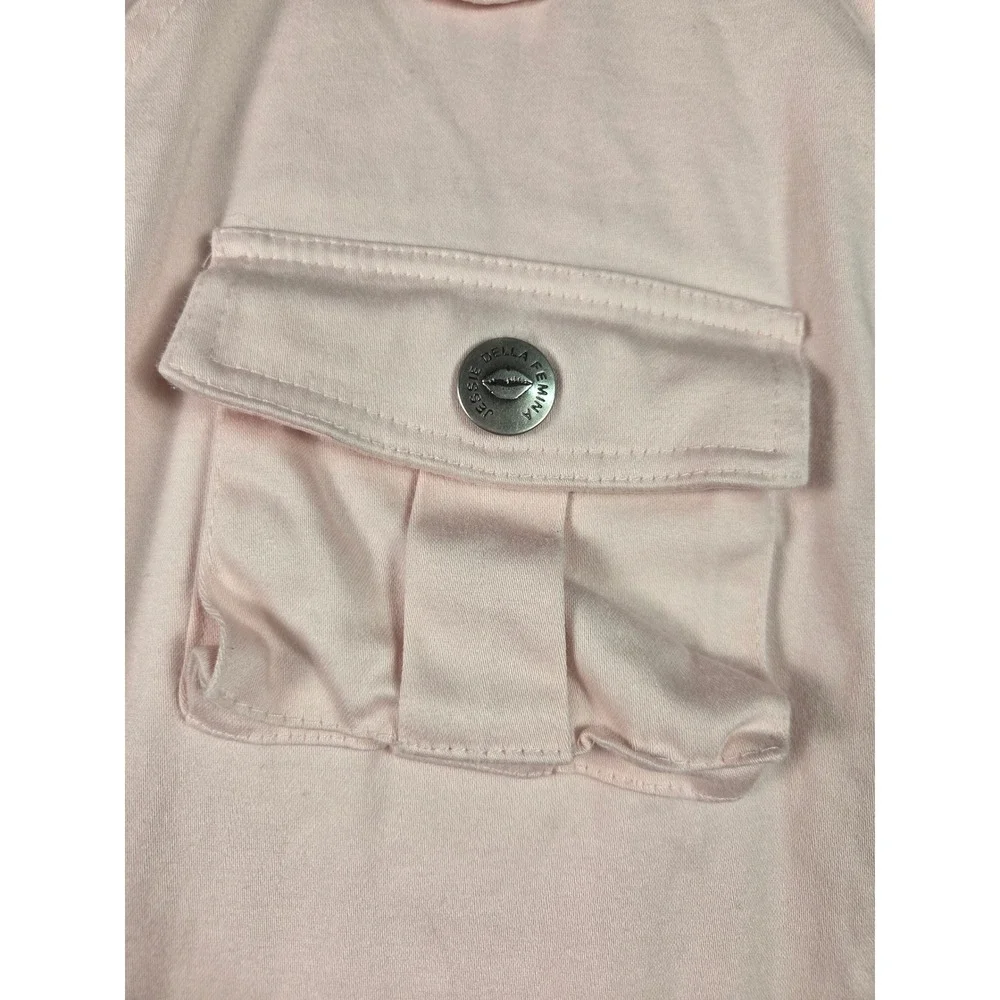 Light Pink Wide-Leg Cargo Pants